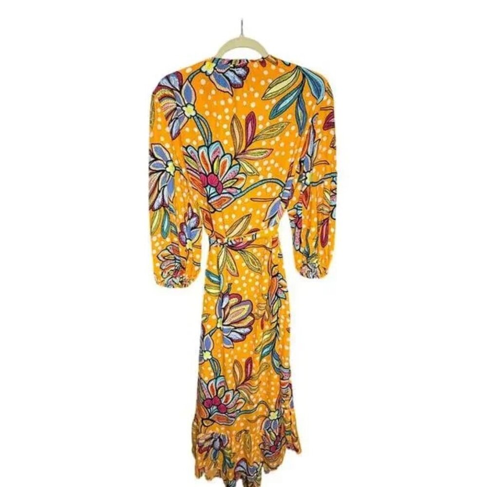 TABITHA BROWN | Orange & White Polka Dots Wrap Dress - Picture 3 of 6